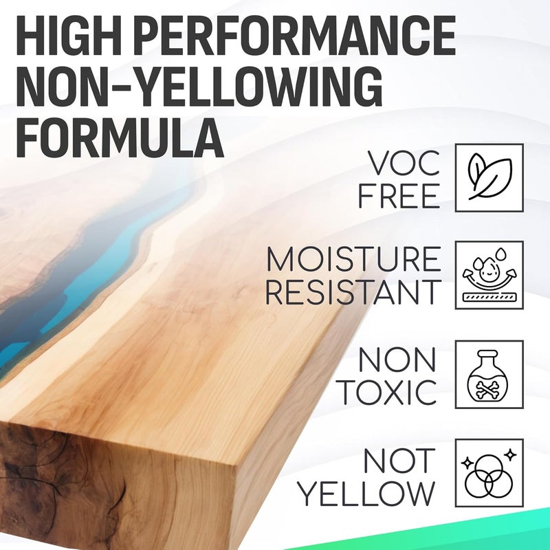 CoatCast Epoxy Resin Pro 1 Gallon Kit – Clear High-Gloss Finish for Coating Wood, Concrete, Stone & More | Strong, Durable, Self-Leveling | Perfect for Arts & Crafts, Table Tops & More! - Image 5